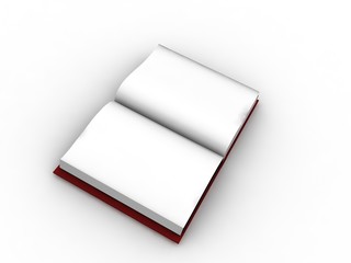 Open book with empty pages isolated on white background