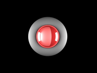 realistic glossy button with reflection