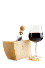 parmesan cheese and wine-grana e vino rosso