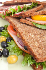 big pile of healthy sandwiches