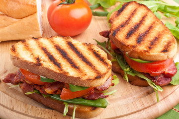 Bacon, lettuce and tomato BLT sandwiches