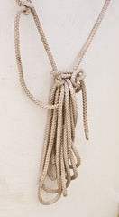 White Nylon Rope Tied to Side of Ship