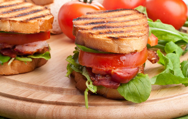 Bacon, lettuce and tomato BLT sandwiches