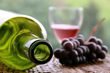 Rotwein, Glas, Trauben
