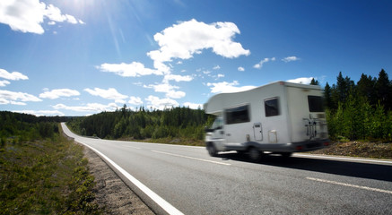 caravan on a road