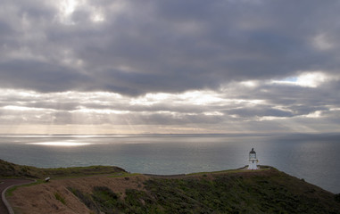 Fototapeta na wymiar The Lighthouse at Cape Reginga in New Zealand.