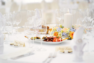 Table set for an event party