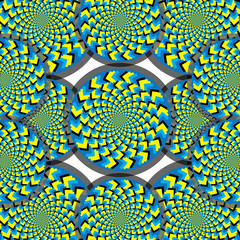Spiral Spin Wheels   (motion illusion)