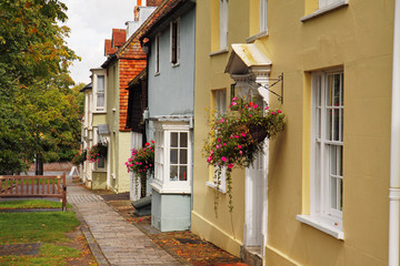 Fototapeta na wymiar Cottages on an English Village Street
