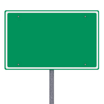 Blank American City Limits Sign Over White Background