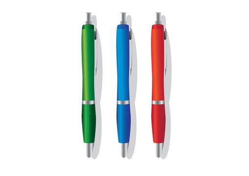three color pen realistic illustration