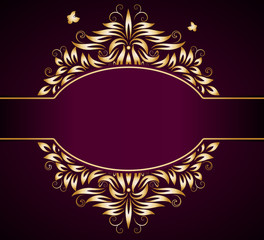 golden floral background