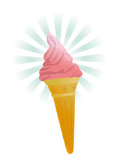 Glace italienne à la fraise, vecteur