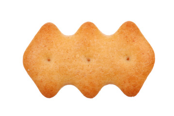Macro photo of small cookie on white