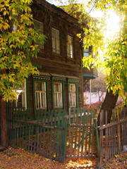 An old town house in autumn
