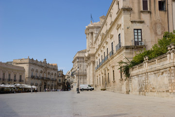 Fototapeta na wymiar Piazza Duomo (Ortigia, Siracusa)