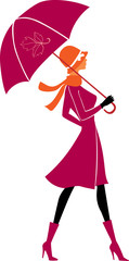 stylish woman with umbrella