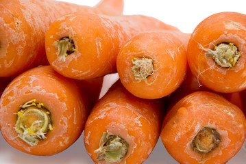 Carrot fresh vegetable group on white background