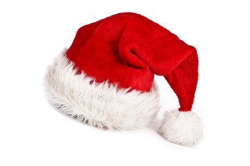 Santa claus red hat on white background.