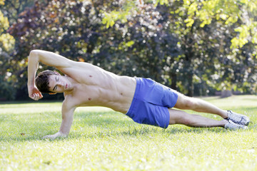 Fototapeta premium young man warming up