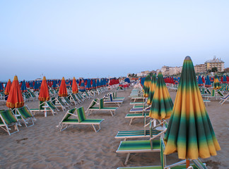 Sunbeds on the Beach, Cattolica, Italy