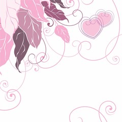 background with leaves and hearts