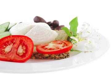 light mozzarella and bread