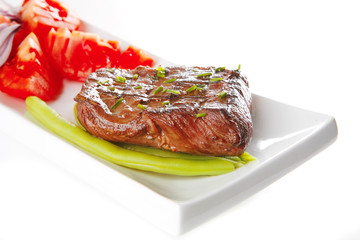 roast meat served