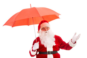 Santa with umbrella