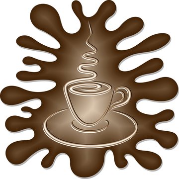 Caffe in Tazzina Astratto-Abstract Cup of Coffee-2-Vector