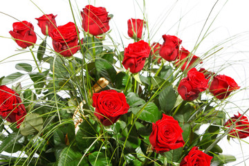 Red Roses in Basket