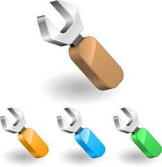 Steel spanner with handles different colors