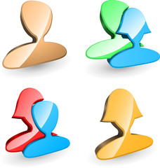 Icons users. Man. Woman. Few users.