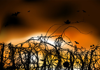 Obraz premium Halloween night background