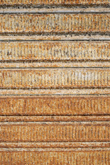 Rusty and weathered metal roller shutter security door