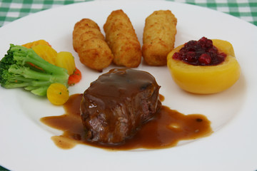 Steak mit Rahmsoße