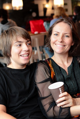 pause café avec son fils