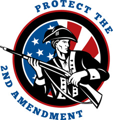 Fototapeta premium american revolutionary solider with rifle