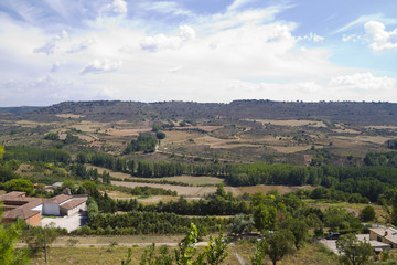 Fototapeta na wymiar View along the river Tajo, with fields. Spain