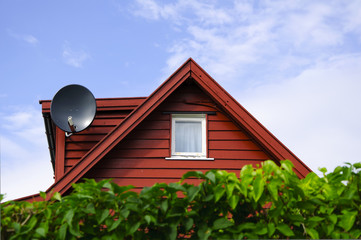 Norwey house with parabolic sat © Chibimarco