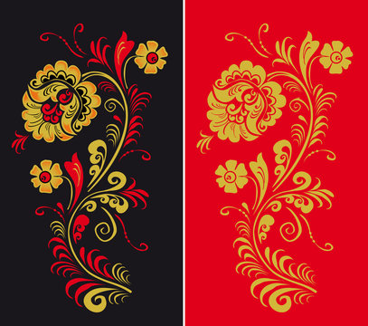 Pattern in style hohloma national creativity