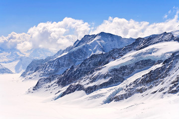 Fototapeta na wymiar The Swiss Alps Great Aletsch Glacier Jungfrau region, Swizerland