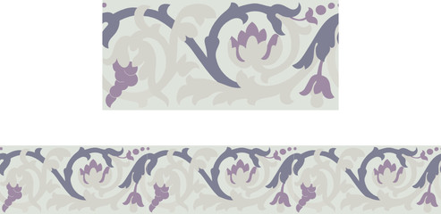 Vector of a Victorian style repeating border pattern with fruit