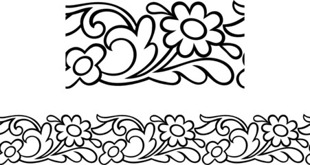 Vector of a stylized Victorian daisy border outline