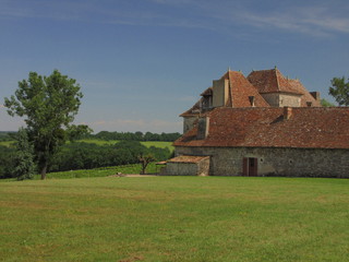 Fototapeta na wymiar Zamek, dwór Fioletowy Perigord, Dordogne, Aquitaine