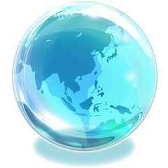 Sphere　地球　青　アジア
