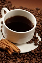 cup of coffee with cinnamon
