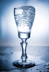 water splash in glass .