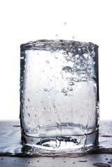 water splash in  glass