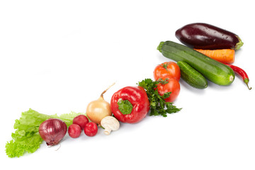 Fototapeta na wymiar fresh vegetables on the white background